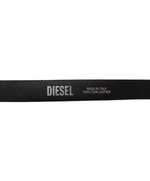 DIESEL（ディーゼル）DIESEL (ディーゼル) Ｄロゴストーンナローベルト ブラックの古着・服飾アイテム