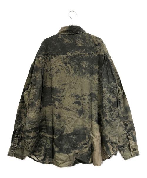 DIESEL（ディーゼル）DIESEL (ディーゼル) 総柄シャツ グリーン サイズ:48の古着・服飾アイテム