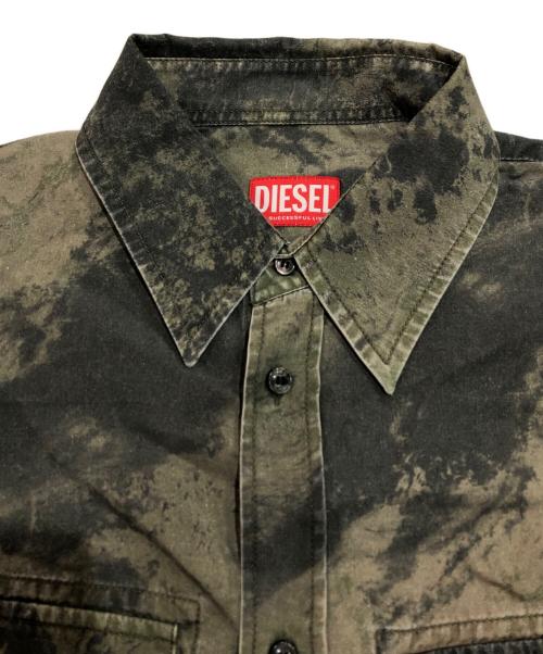 DIESEL（ディーゼル）DIESEL (ディーゼル) 総柄シャツ グリーン サイズ:48の古着・服飾アイテム