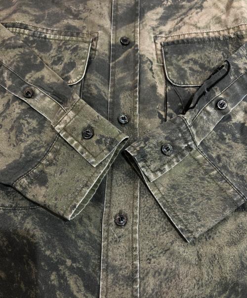 DIESEL（ディーゼル）DIESEL (ディーゼル) 総柄シャツ グリーン サイズ:48の古着・服飾アイテム