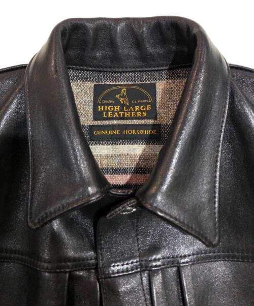 HIGH LARGE LEATHERS（ハイラージレザーズ）HIGH LARGE LEATHERS (ハイラージレザーズ) レザージャケット ブラック サイズ:38の古着・服飾アイテム