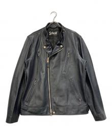Schott（ショット）の古着「ダブルライダースジャケット」｜ネイビー