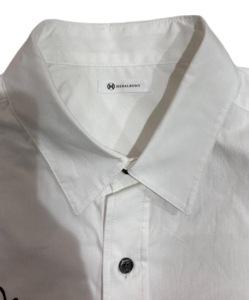 HERALBONY（ヘラルボニー）HERALBONY (ヘラルボニー) レギュラーカラーシャツ「heart-mm2024」 ホワイト サイズ:Lの古着・服飾アイテム
