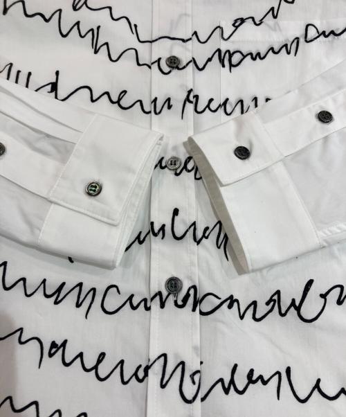 HERALBONY（ヘラルボニー）HERALBONY (ヘラルボニー) レギュラーカラーシャツ「heart-mm2024」 ホワイト サイズ:Lの古着・服飾アイテム