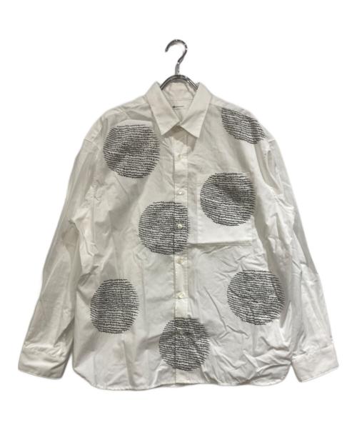 HERALBONY（ヘラルボニー）HERALBONY (ヘラルボニー) レギュラーカラーシャツ「marina-moji003」 ホワイト サイズ:Mの古着・服飾アイテム