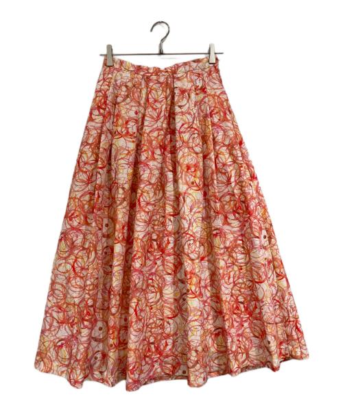 HERALBONY（ヘラルボニー）HERALBONY (ヘラルボニー) フレアスカート「タイトル不明」 ピンク サイズ:Mの古着・服飾アイテム