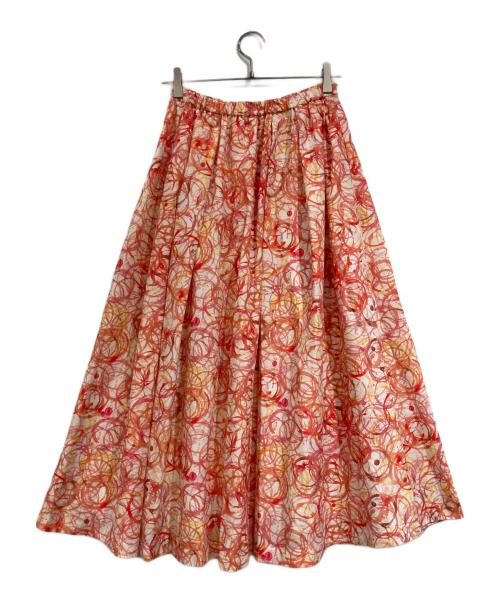 HERALBONY（ヘラルボニー）HERALBONY (ヘラルボニー) フレアスカート「タイトル不明」 ピンク サイズ:Mの古着・服飾アイテム