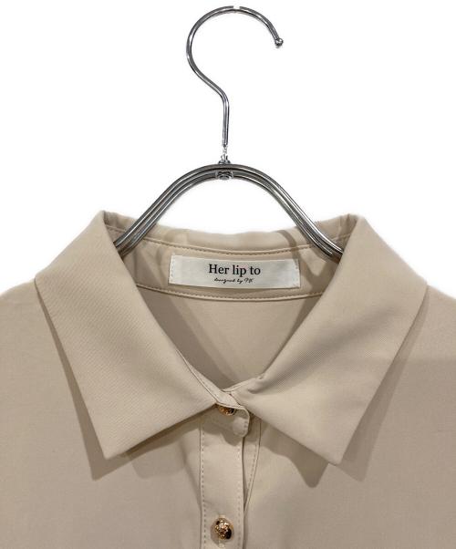 HER LIP TO（ハーリップトゥ）HER LIP TO (ハーリップトゥ) ノーブルシャツドレス ベージュ サイズ:SIZE Mの古着・服飾アイテム