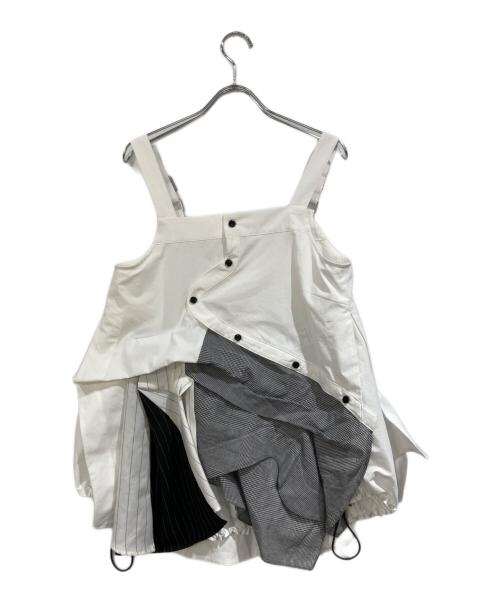 UN3D.（アンスリード）UN3D. (アンスリード) PATTERN MIX SHIRT CAMISOLE ホワイト サイズ:SIZE 36の古着・服飾アイテム