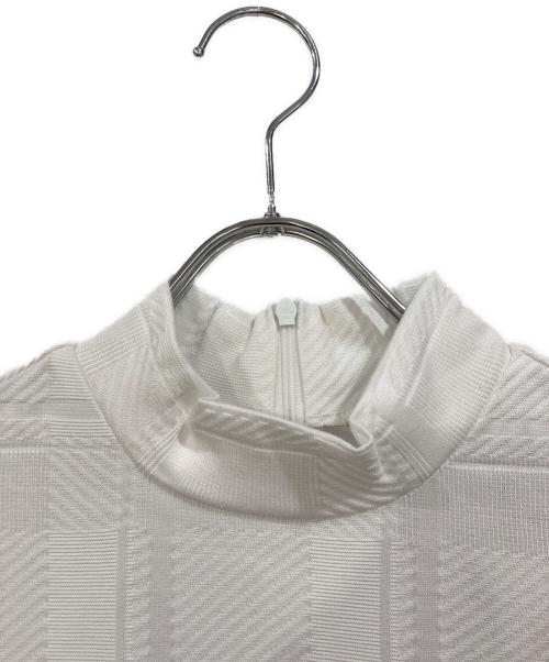 PEARLY GATES（パーリーゲイツ）PEARLY GATES (パーリーゲイツ) モックネックワンピース ホワイトの古着・服飾アイテム