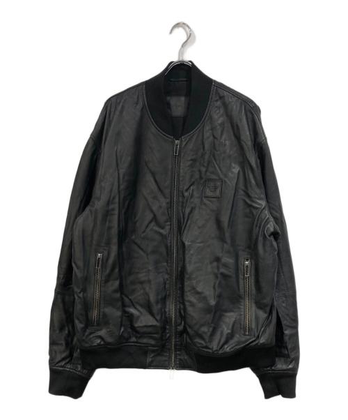 EMPORIO ARMANI（エンポリオ アルマーニ）EMPORIO ARMANI (エンポリオ アルマーニ) レザーボンバージャケット ブラック サイズ:-の古着・服飾アイテム