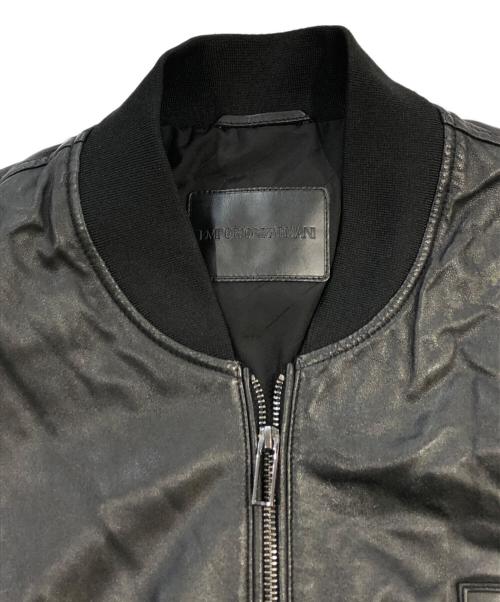 EMPORIO ARMANI（エンポリオ アルマーニ）EMPORIO ARMANI (エンポリオ アルマーニ) レザーボンバージャケット ブラック サイズ:-の古着・服飾アイテム