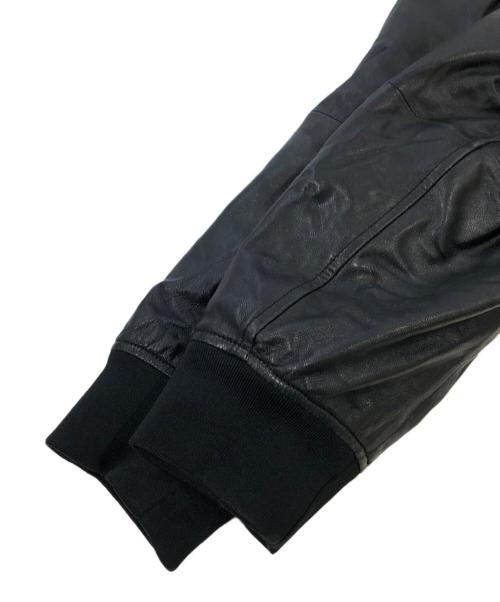 EMPORIO ARMANI（エンポリオ アルマーニ）EMPORIO ARMANI (エンポリオ アルマーニ) レザーボンバージャケット ブラック サイズ:-の古着・服飾アイテム