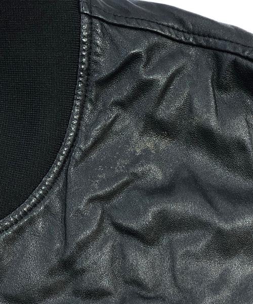 EMPORIO ARMANI（エンポリオ アルマーニ）EMPORIO ARMANI (エンポリオ アルマーニ) レザーボンバージャケット ブラック サイズ:-の古着・服飾アイテム