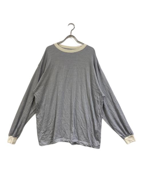 ONC MERINO（オーエヌシーメリノ）ONC MERINO (オーエヌシーメリノ) メリノウールボーダーカットソー スカイブルー サイズ:SIZE Freeの古着・服飾アイテム