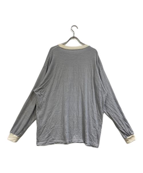 ONC MERINO（オーエヌシーメリノ）ONC MERINO (オーエヌシーメリノ) メリノウールボーダーカットソー スカイブルー サイズ:SIZE Freeの古着・服飾アイテム