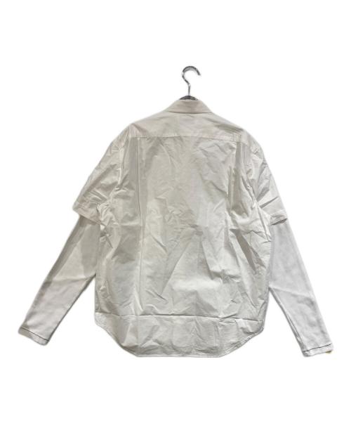DIESEL（ディーゼル）DIESEL (ディーゼル) オーバルDロゴ レイヤードシャツ ホワイト サイズ:SIZE Lの古着・服飾アイテム