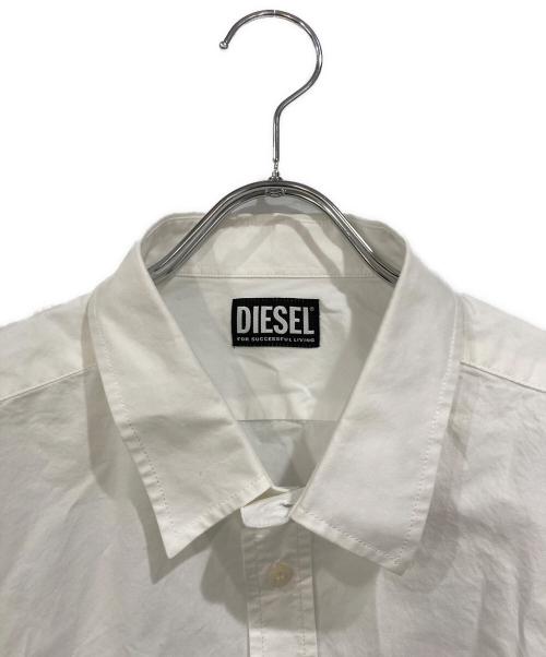 DIESEL（ディーゼル）DIESEL (ディーゼル) オーバルDロゴ レイヤードシャツ ホワイト サイズ:SIZE Lの古着・服飾アイテム