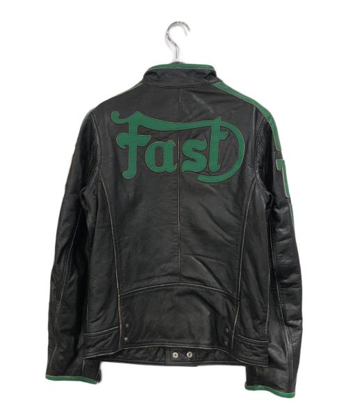 DIESEL（ディーゼル）DIESEL (ディーゼル) レーシングジャケット ブラック×グリーン サイズ:SIZE XLの古着・服飾アイテム
