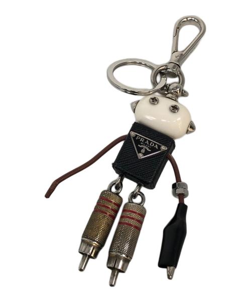 PRADA（プラダ）PRADA (プラダ) ロボット エドワード キーホルダー ブラック×ホワイトの古着・服飾アイテム