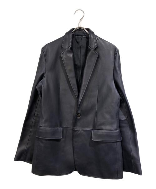 Calvin Klein（カルバンクライン）Calvin Klein (カルバンクライン) ベジタブルラム レザージャケット ネイビー サイズ:SIZE 34の古着・服飾アイテム