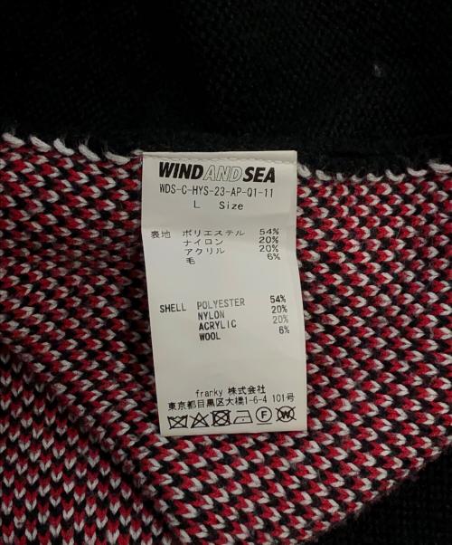 Hysteric Glamour（ヒステリックグラマー）Hysteric Glamour (ヒステリックグラマー) WIND AND SEA (ウィンダンシー) コラボニットカーディガン ブラック サイズ:SIZE Lの古着・服飾アイテム