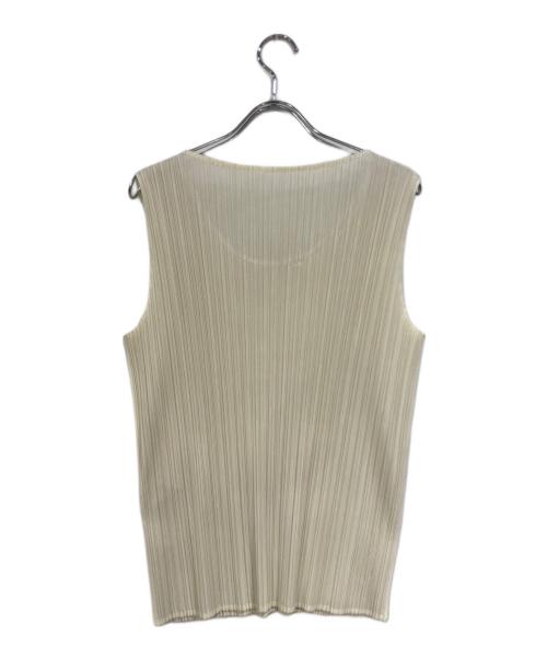 PLEATS PLEASE（プリーツプリーズ）PLEATS PLEASE (プリーツプリーズ) ノースリーブプリーツブラウス ホワイト サイズ:ＳＩＺＥ38の古着・服飾アイテム