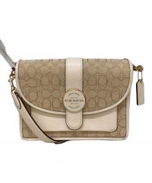 COACH（コーチ）の古着「シグネチャーロニークロスボディーバッグ」｜ベージュ