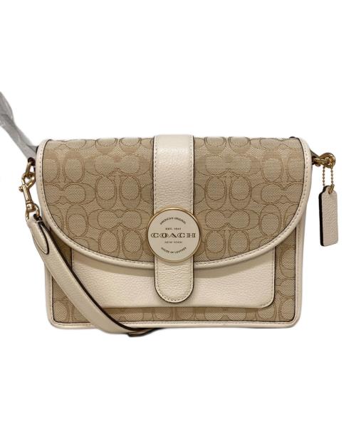 COACH（コーチ）COACH (コーチ) シグネチャーロニークロスボディーバッグ ベージュの古着・服飾アイテム