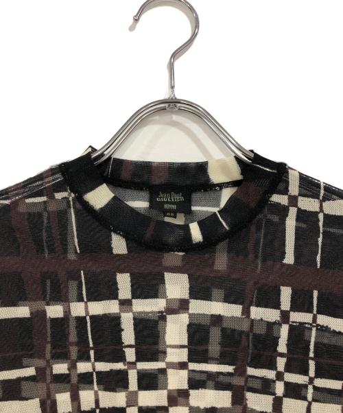 Jean Paul Gaultier homme（ジャンポールゴルチェオム）Jean Paul GAULTIER HOMME (ジャンポールゴルチェオム) パワーネット ブラウン×ブラック サイズ:SIZE 48の古着・服飾アイテム