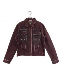 JPG JEANS（ジェーピージージーンズ）の古着「カットオフデザインデニムジャケット」｜レッド