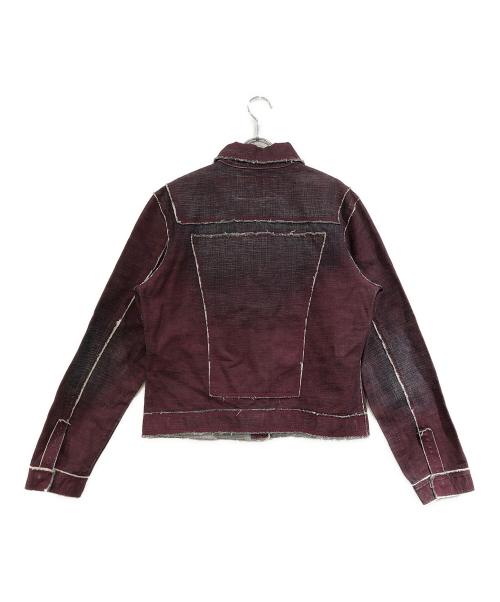 JPG JEANS（ジェーピージージーンズ）JPG JEANS (ジェーピージージーンズ) カットオフデザインデニムジャケット レッド サイズ:不明の古着・服飾アイテム