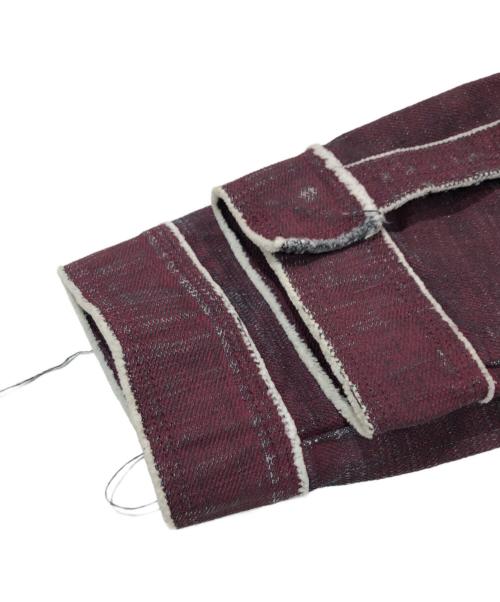 JPG JEANS（ジェーピージージーンズ）JPG JEANS (ジェーピージージーンズ) カットオフデザインデニムジャケット レッド サイズ:不明の古着・服飾アイテム