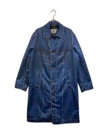 DIESEL（ディーゼル）の古着「デニム転写プリントステンカラーコート」｜インディゴ