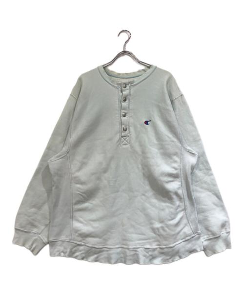 Champion（チャンピオン）Champion (チャンピオン) ハーフボタンスウェット ブルー サイズ:SIZE Lの古着・服飾アイテム