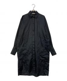CELINE（セリーヌ）の古着「ベルテッドシャツワンピース/コート」｜ネイビー