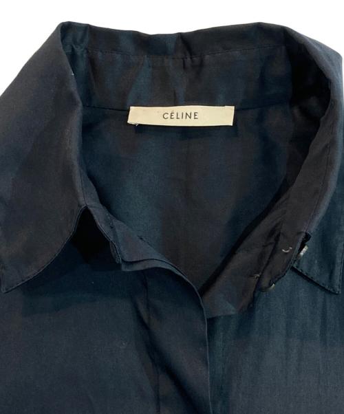 CELINE（セリーヌ）CELINE (セリーヌ) ベルテッドシャツワンピース/コート ネイビー サイズ:SIZE 34の古着・服飾アイテム