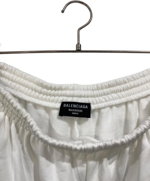 BALENCIAGA（バレンシアガ）BALENCIAGA (バレンシアガ) ロゴ刺繍スウェットハーフパンツ ホワイト サイズ:SIZE Sの古着・服飾アイテム