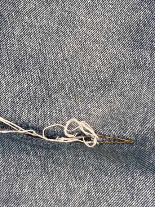 Maison Margiela（メゾンマルジェラ）Maison Margiela (メゾンマルジェラ) スラッシュディテール カットデニム インディゴ サイズ:SIZE 40の古着・服飾アイテム
