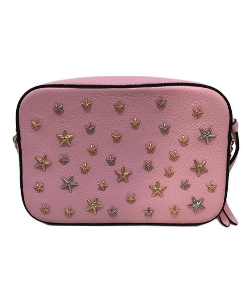 JIMMY CHOO（ジミーチュウ）JIMMY CHOO (ジミーチュウ) LULLABY U/スタッズショルダーバッグ ピンクの古着・服飾アイテム