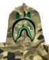 中古・古着 A BATHING APE (アベイシングエイプ) グラデーションカモ シャーク パーカー グリーン サイズ:SIZE S：20000円