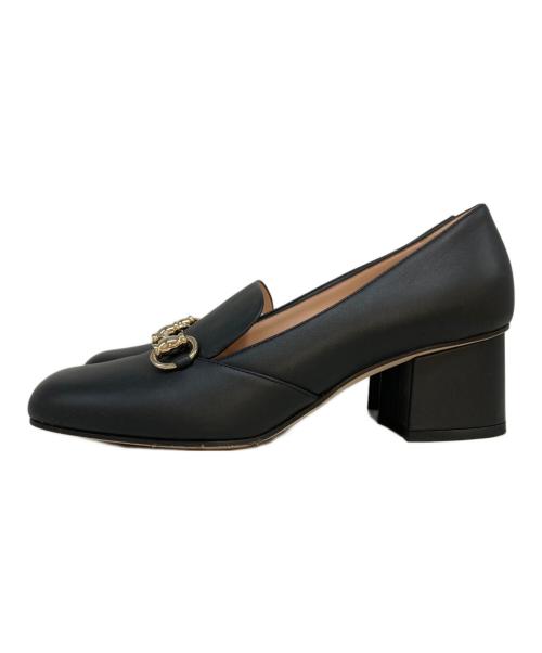 GUCCI（グッチ）GUCCI (グッチ) ホースビット ローファー ミドル パンプス ブラック サイズ:SIZE 37の古着・服飾アイテム