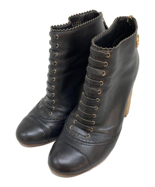 CHANEL（シャネル）CHANEL (シャネル) ショートブーツ ブラック サイズ:SIZE 38 2/1Cの古着・服飾アイテム
