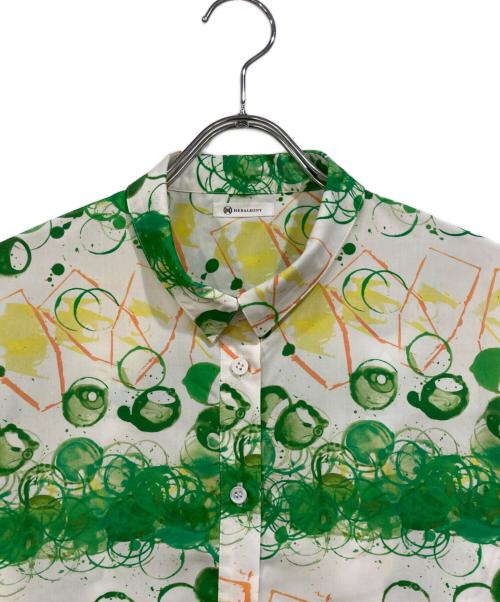 HERALBONY（ヘラルボニー）HERALBONY (ヘラルボニー) シャツワンピース「タイトル不明」 グリーン サイズ:ＳＩＺＥＦＲＥＥの古着・服飾アイテム