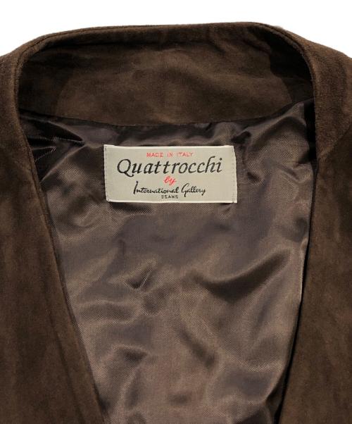 quattrocchi（クアトロッキ）quattrocchi (クアトロッキ) ノーカラースエードジャケット ブラウン サイズ:SIZE 44の古着・服飾アイテム