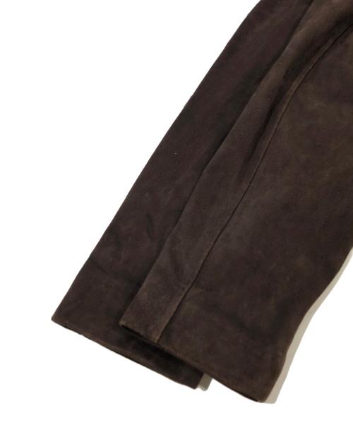 quattrocchi（クアトロッキ）quattrocchi (クアトロッキ) ノーカラースエードジャケット ブラウン サイズ:SIZE 44の古着・服飾アイテム