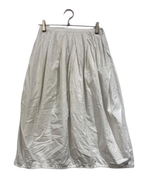 mina perhonen（ミナ ペルホネン）mina perhonen (ミナ ペルホネン) シルクコットンバルーンスカート ホワイト サイズ:ＳＩＺＥ96ｃｍの古着・服飾アイテム