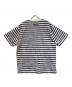 A BATHING APE (アベイシングエイプ) ワンポイントロゴボーダーTシャツ ネイビー×ベージュ サイズ:SIZE M：10000円