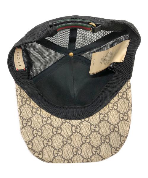 GUCCI（グッチ）GUCCI (グッチ) タイガープリント メッシュ ベースボールキャップ ブラウンの古着・服飾アイテム