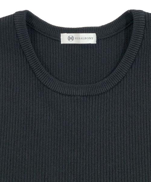 HERALBONY（ヘラルボニー）HERALBONY (ヘラルボニー) ニットコンビワンピース「夜景」 ブラック×グリーン サイズ:SIZE Freeの古着・服飾アイテム